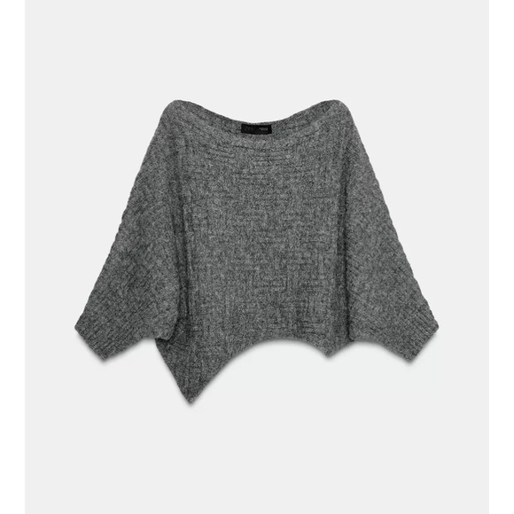 Zara Sweaters - Zara asymmetric textured grey sweater